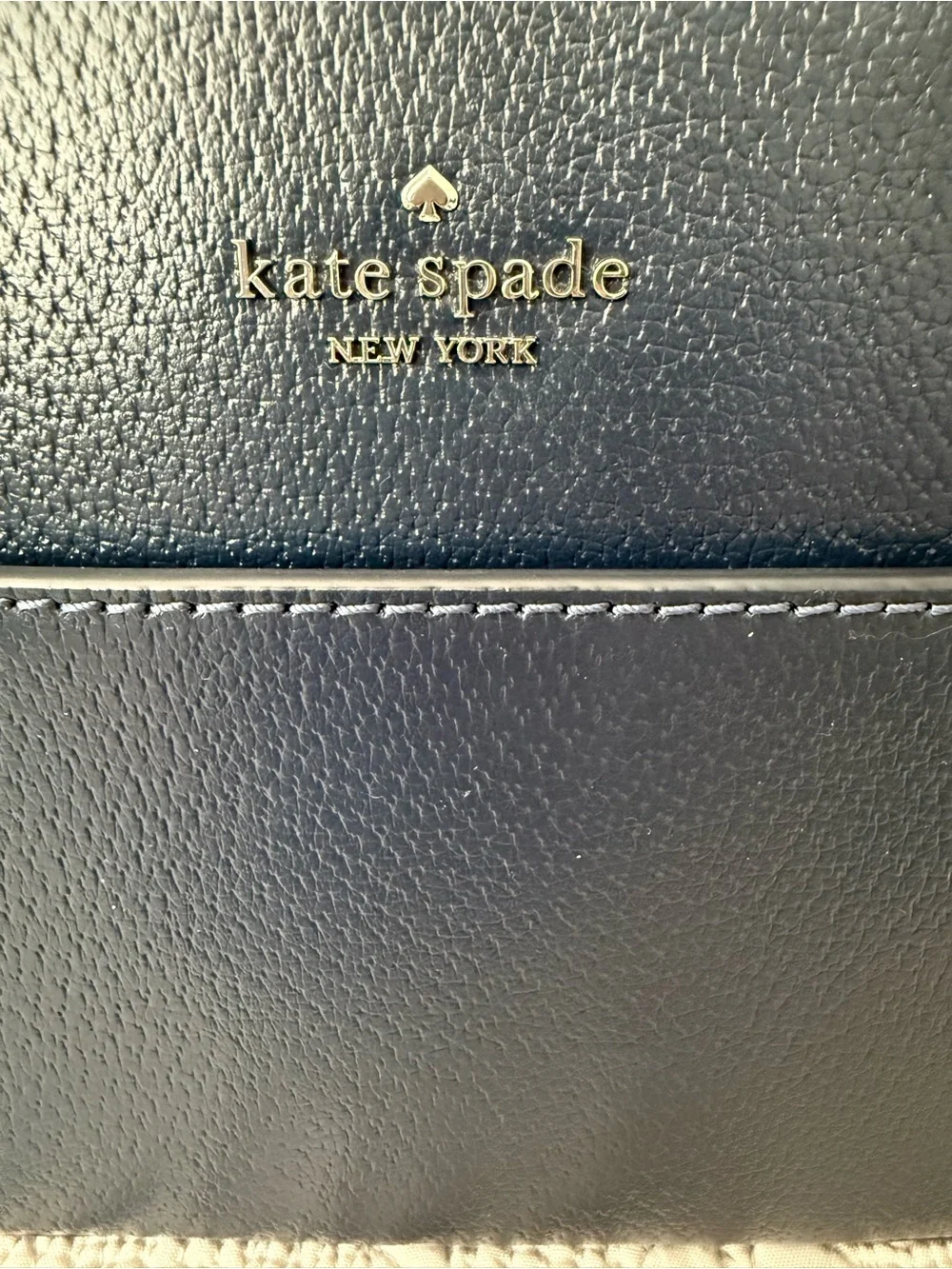 kate spade Navy Leather Crossbody with Front Slip Pocket